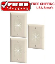 Split Wall Plate With Flexible Opening Almond-Beige Qty 3 NEW-  picture
