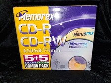 MEMOREX 5+5 Combo Pack CD-R + CD-RW 650 MB 74 MIN New Old Stock Compact Disk NEW picture