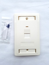 1-Port Keystone Faceplate with Shutters FP-US-1-WH Hyperline - White - LOT OF 9 picture