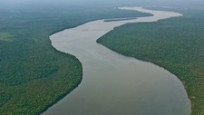 Landscape river forest nature tropical aerial view Custom Gaming Mat Desk picture