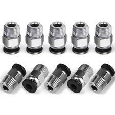 StLiSuYmx 10PCS Premium PC4-M10 Pneumatic Quick Connector 4mm, Silver  picture