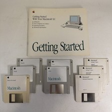 Vintage Apple Macintosh LC Getting Started Manual With Lot of 8 Floppy Discs picture