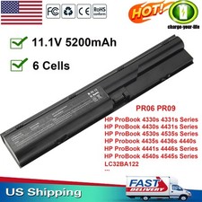 633805-001 PR06 Battery for HP ProBook 4540S 4530S 4440S 4430S 4431S 3ICR19/66-2 picture