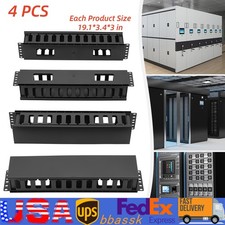 4 Pack Horizontal Rack Mount Cable Management, Cable Organizer, Cable Raceways picture