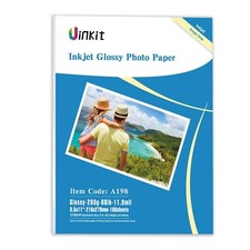 Uinkit 100 Sheets Heavyweight Thick Glossy Photo Paper 8.5x11 Inkjet 68lb 260... picture