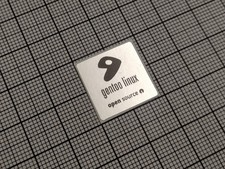 5 x Silver & Black Gentoo Linux Stickers For The Computer Case picture