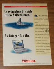 Rare Advertising TOSHIBA SATELLITE 110CS Laptop Portable Computer 1996 picture