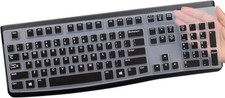 Silicone Keyboard Cover for Logitech K120 MK120 US Layout 16.2 x 5.5 in Black picture