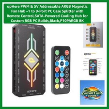 Versatile 9-Port PC Fan Hub - Remote-Controlled, RGB Lighting, Magnetic Mounting picture