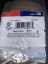 Leviton Cat 41084-FIF San 240 Quickport Snap-In F-Type Bulkhead Module Lot of 7 picture