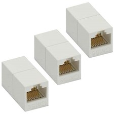 3 Pcs Cat5e RJ45 Female to Female Inline Ethernet Crossover Coupler Cable Joiner picture