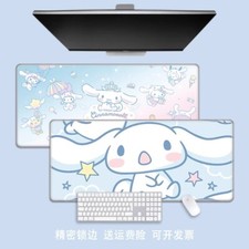 Cartoon Cinnamoroll Cute Blue Mouse Pad Large Keyboard Pad Desk Mat 800*300 mm picture