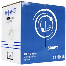 VIVO White 500ft Bulk Cat5e LAN Ethernet Cable / Wire UTP Pull Box picture