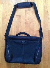 TARGUS Black Canvas Laptop Case Zippered  Briefcase Messenger Bag 17 X 12  picture