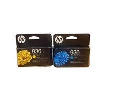 HP 936 Yellow Cyan Genuine Ink Cartridges Lot of 2 June 2027 Expiration picture
