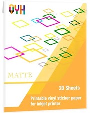 QYH Premium Printable Vinyl for Inkjet Printer-20 Matte Sticker Paper Waterpr... picture