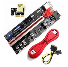 VER 0105 Plus PCI-E PCIE Riser Card 009s PCI Express Adapter Molex 6Pin SATA 8 picture