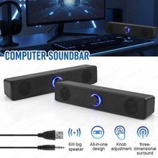 2PCS Stereo Bass Sound Computer Speakers 3.5mm Wired Soundbar for Desktop Laptop picture