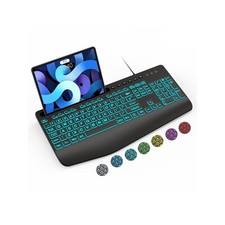 SABLUTE K21 Pro Large Print Backlit Keyboard, Wired USB Computer Keyboards with picture