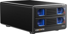 Aluminum 2 Bay 10Gbps Hard Drive Enclosure with Cooling Fan for 2.5“/3.5