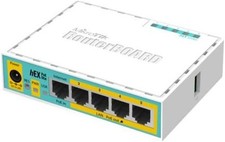 MikroTik hEX PoE lite RB750UPr2 5-Port Wired Router with Power Adapter Open Box picture