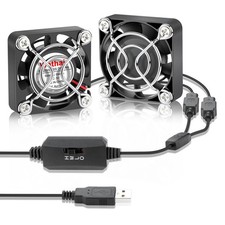 2Pack Wathai 40mm x 10mm Mini USB Fan with Speed Control 5V Small Computer USB F picture
