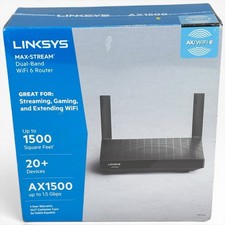 Linksys MAX-STREAM AX1500 Dual-Band WiFi 6 Router - MR7340 - NEW SEALED picture