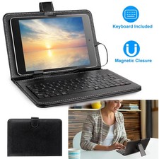 7.9in Tablet Keyboard Case PU Leather Cover Stand USB Wired Black for 7in picture