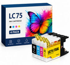 LC75 (4Pack-BK/C/M/Y) High Yield Ink Cartridge Replacement for Brother LC71 Ink picture