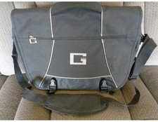 GUESS Laptop Commuter Business Overnight School Messenger Bag Gray Nylon picture