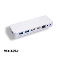 KNTK USB 3.0/2.0 4 Ports Docking Station Hub RJ45 Audio Mic for PC Laptop Notebo picture