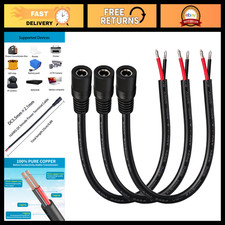 16AWG DC Power Cable 5.5mm x 2.1mm Female Barrel Plug, 0.8ft, 3-Pack - High Qual picture