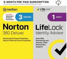 Norton - 360 (3 Device) with LifeLock Identity Advisor 6 Months Subscription, picture