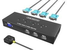 KVM Switch VGA 4 Port - VGA KVM Switch for 4 Computers Share 1 Monitor & 3 USB picture