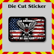 2nd Amendment Gun Permit Sticker, Contour-Cut Vinyl Printed Decal, Constitution picture