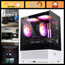 Compact Mini Tower Gaming PC Case, Micro-ATX MATX, Lightweight Design, Black & W picture