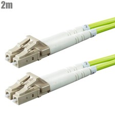 2M LC/UPC To LC/UPC Fiber Optic Multi-Mode Duplex 50/125 Patch Cable OM5 Green picture