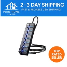 7-Port USB 3.0 Hub with On/Off LEDs - Ultimate Connectivity for Home & Office picture