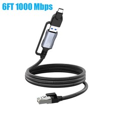 USB-A/USB-C to Ethernet Cable RJ45 / Gigabit 100/1000 Mbps LAN Network Cord picture
