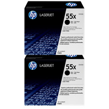 New Open Box HP 55X High Yield Black 2-Pack Original LaserJet Toner Cartridge S picture