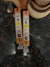 Two Canon BCI-6Y Yellow Ink Cartridge Ink Jet Brand New Factory Sealed No Box picture