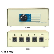 Kentek 4-Way RJ45 Manual Data Transfer Switch Box Rotary Network PC Router Modem picture