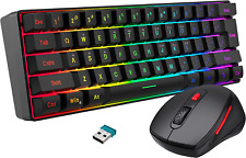 Snpurdiri 60% Wireless Gaming Keyboard and Mouse Combo, Include 2.4G Small Mini  picture