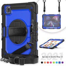 Fr iPad Pro 11 2021 Heavy Rugged Case with Screen Cover Crossbody Shoulder Strap picture