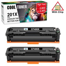2pack CF400X 201X Black Toner Cartridge For HP Laserjet Pro M277dw M252dw M277n​ picture