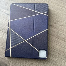 Moko Keyboard Folio Case for iPad 11 2021 Blue Gold Synthetic Leather Stand picture