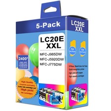 LC20E Ink Cartridges Super High Yield 5Pack (LC20E2BK LC20EC LC20EM LC20EY) -... picture