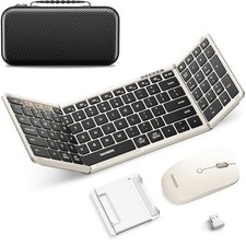 Foldable Keyboard and Mouse, Samsers Folding Bluetooth Keyboard Combo, 2.4G + picture