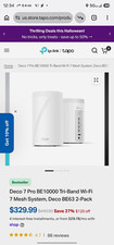 New TP-Link Deco BE63 BE10000 Tri-Band WiFi 7 Mesh System 2.5GbpsPorts 2 Pack picture