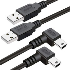 Mini USB Cable 90 Degree 2Pack 6ft for Garmin Nuvi for Canon picture